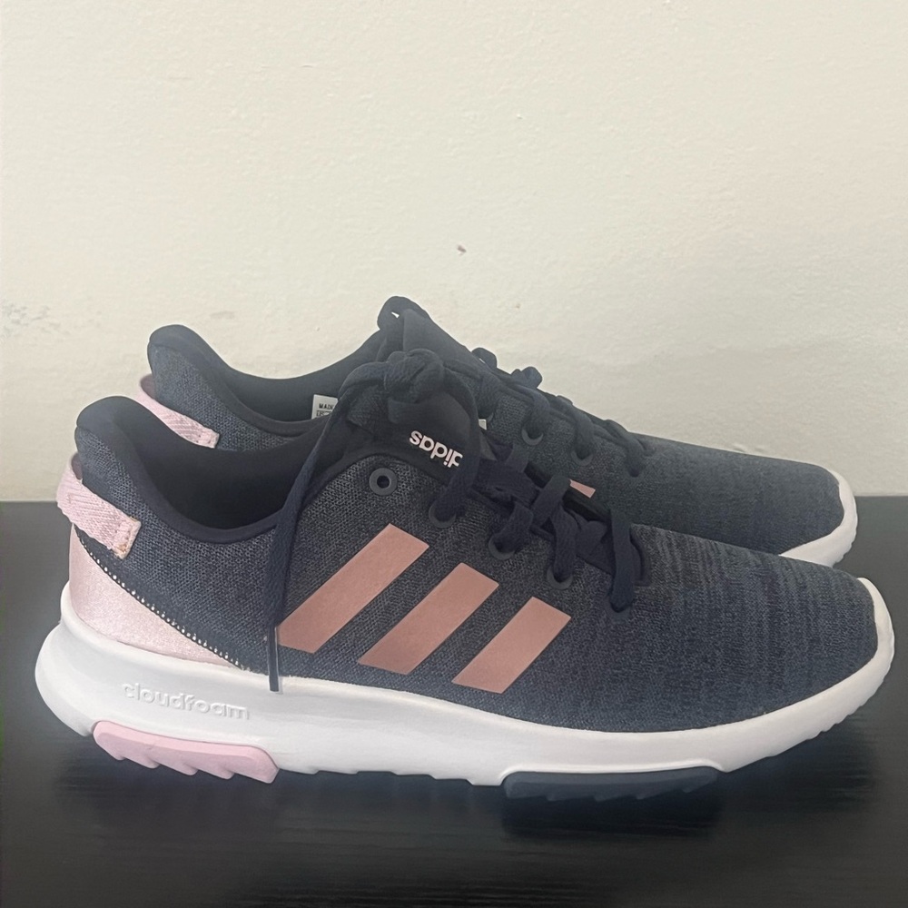 Adidas  CF RACER TR K Dark Blue and Light Pink Running Shoes